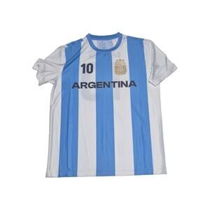 AFA Argentina Lionel Messi #10 Soccer Jersey Size M White/Blue Official